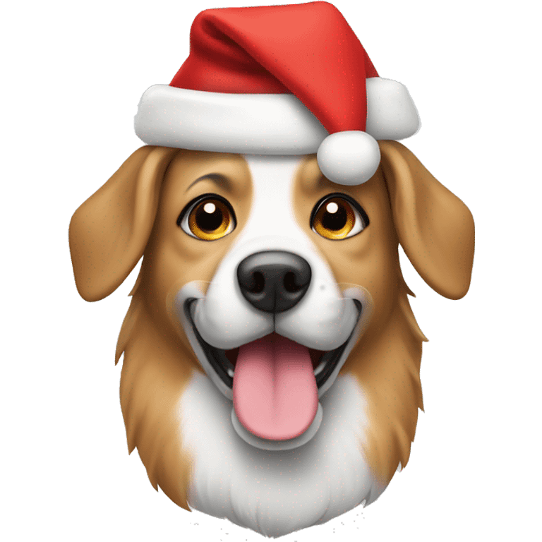 Dog in Christmas hat emoji