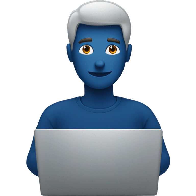 man-behind-laptop-dark blue color emoji