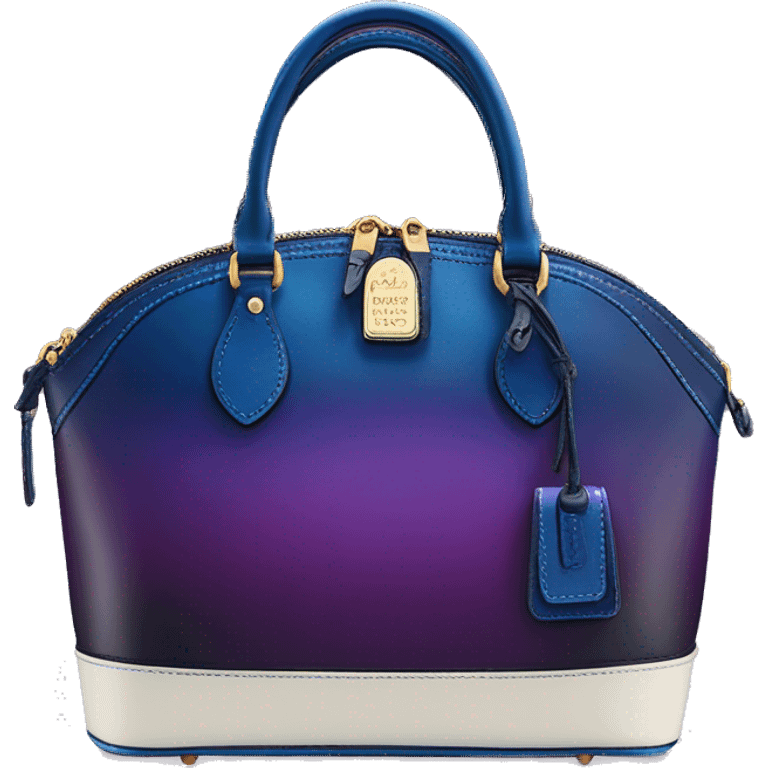 Realistic dark blue to dark purple ombre dooney and bourke domed satchel purse.  emoji