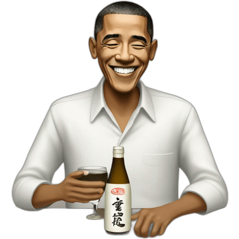 Obama drinking sake emoji