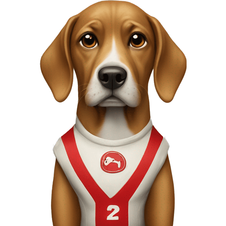 dog with cigarette and jersey emoji