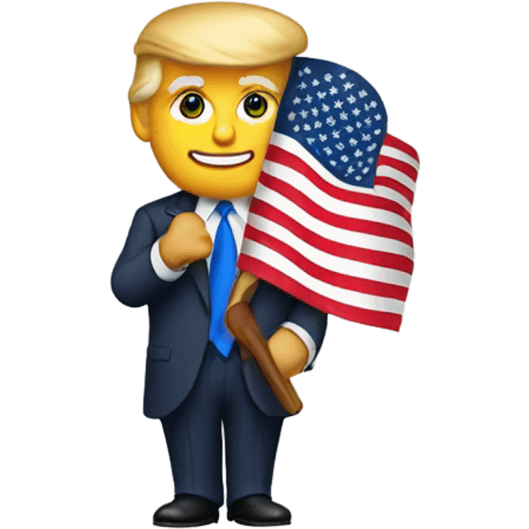 donald trump with american flag emoji