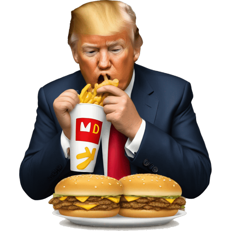 Trump eating McDonalds emoji