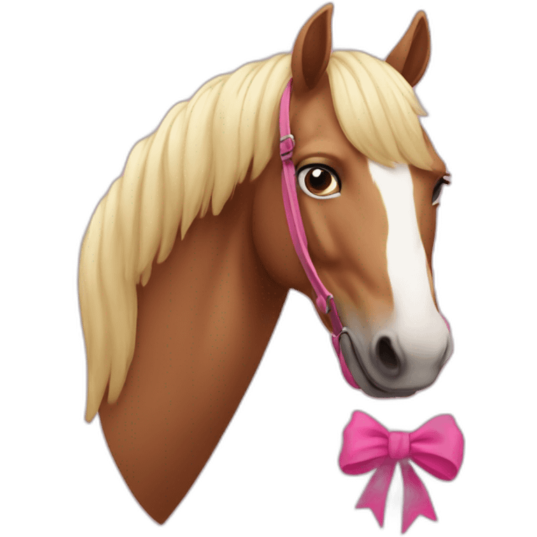 caballo con lazo rosa emoji