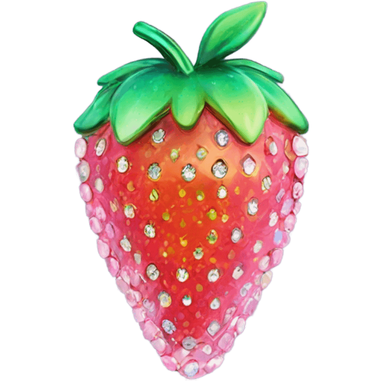 opal crystal rhinestone strawberry emoji