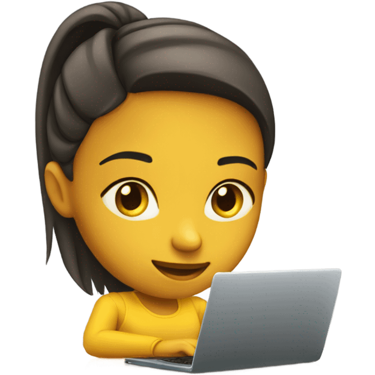 yellow skin girl in laptop emoji