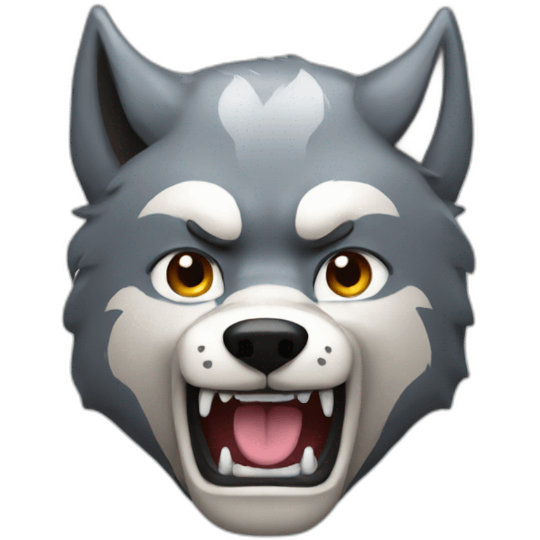 wolf wrestler  emoji