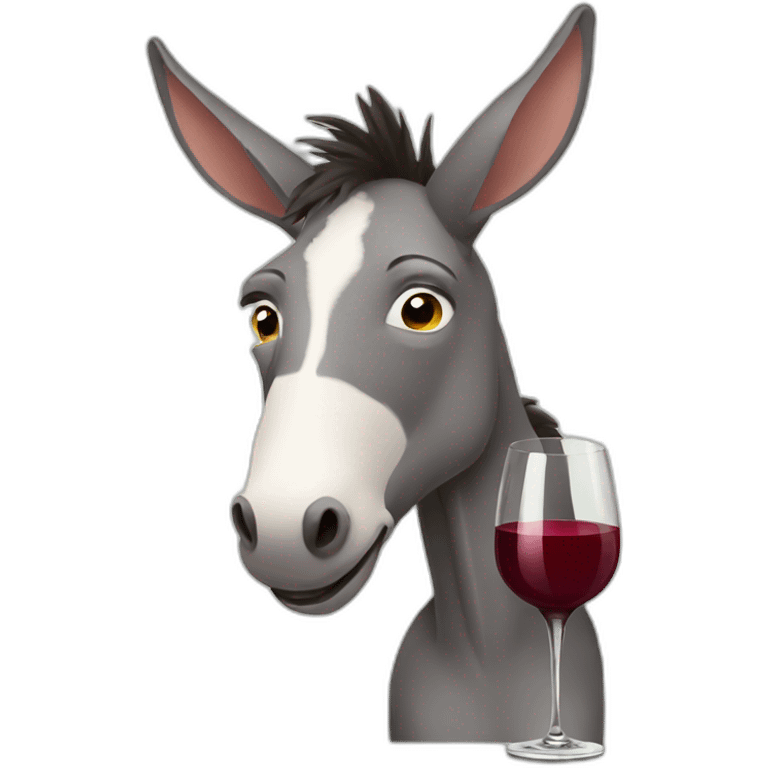 Donkey drinking wine emoji