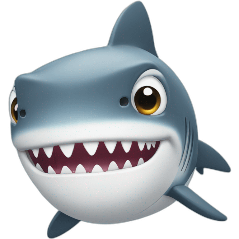 Cute shark with big teeth emoji