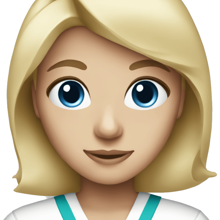 female blue eyes blonde nurse emoji