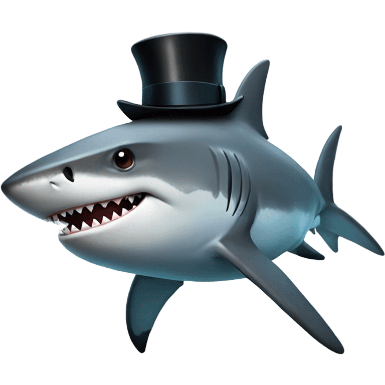 shark with tophat emoji