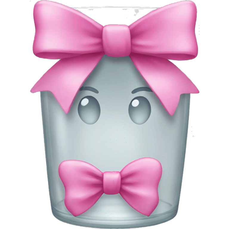 glass with pink bow emoji