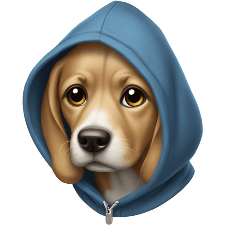 Dog wearing a hoodie emoji