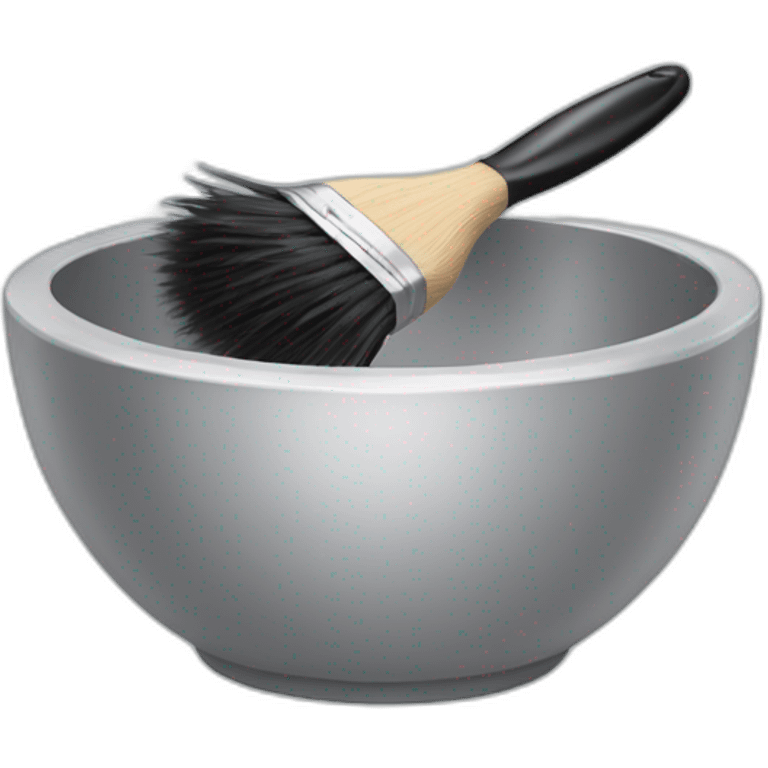 Empty hair dye bowl and brush emoji