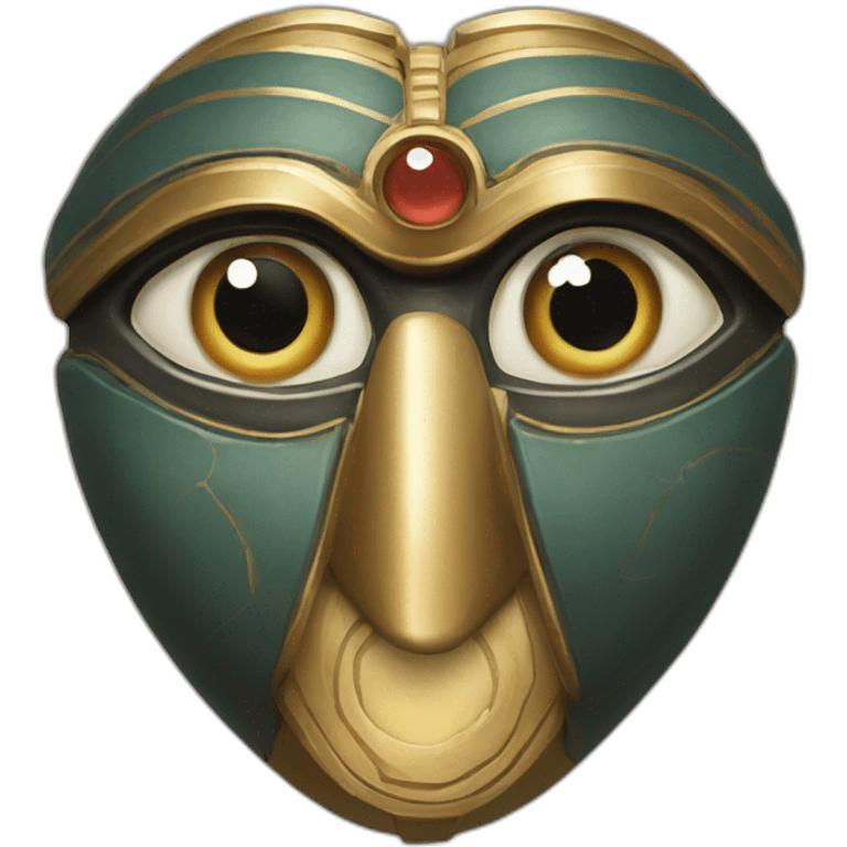 Very serious Horus eye looking up emoji