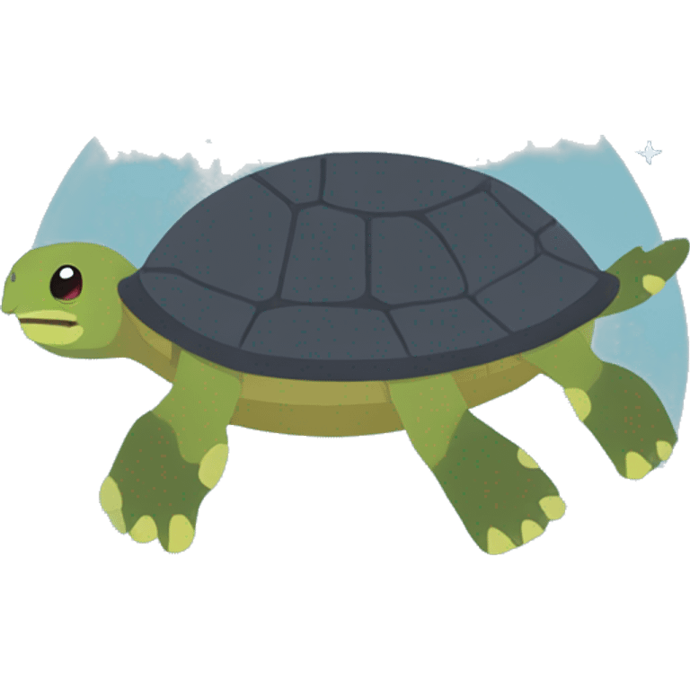 moon turtle flat design emoji