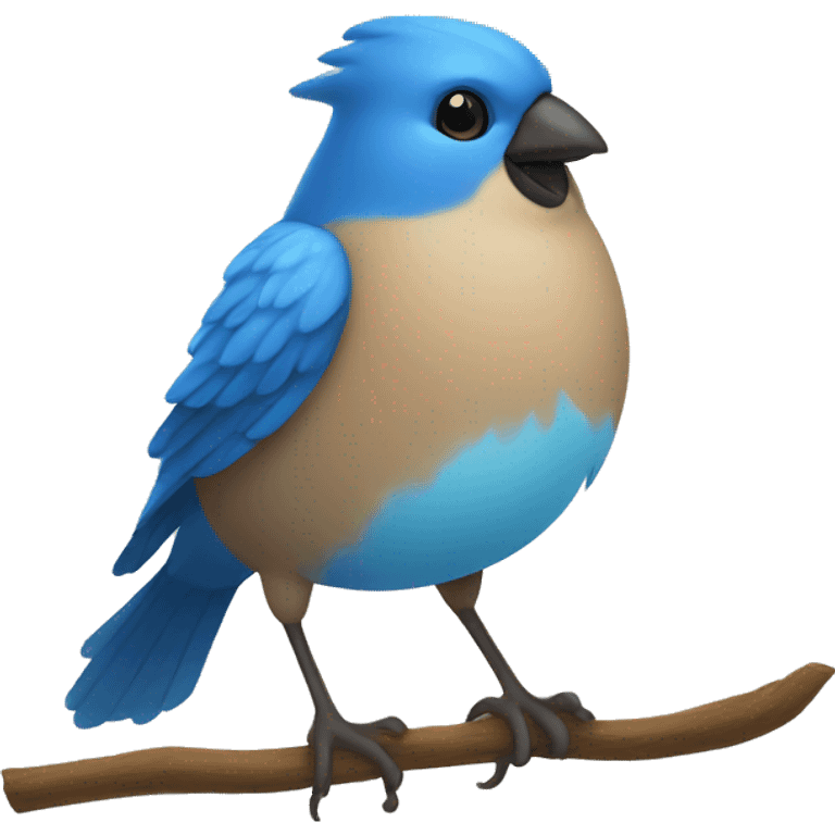 blue sparrow with an happy emoji