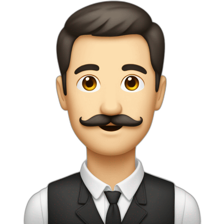 homme petite moustache en rectangle levant le bras droit en l’air emoji