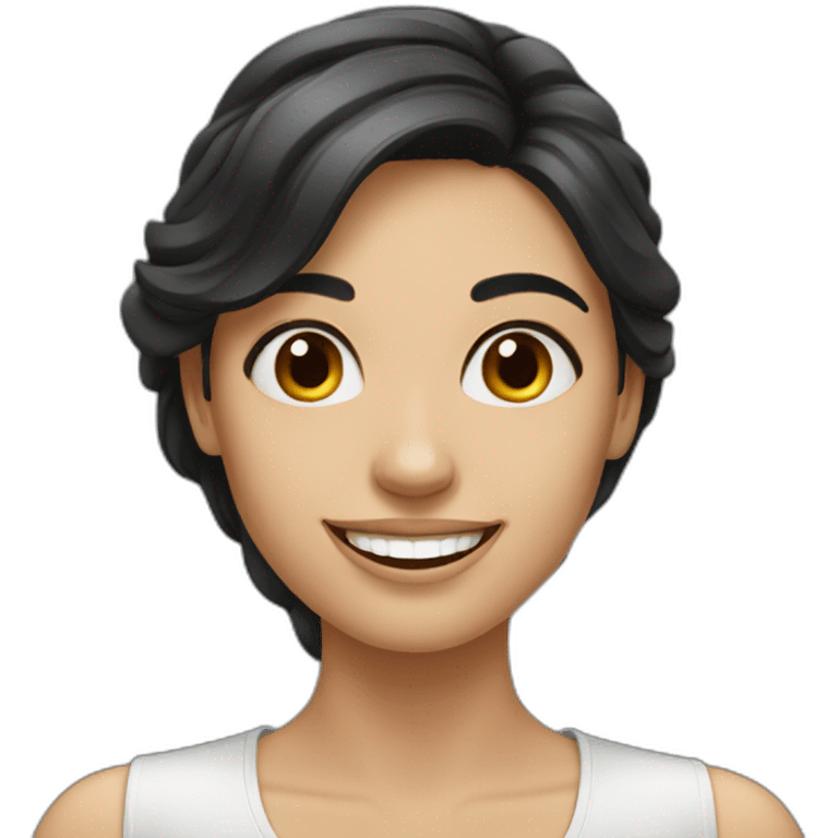 happy-women-with-dark-hair emoji