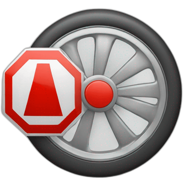 wheel with a stop sign emoji