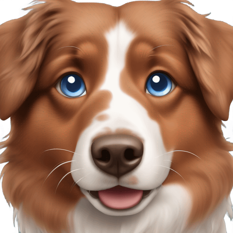 Red Australian shepherd with blue eyes  emoji