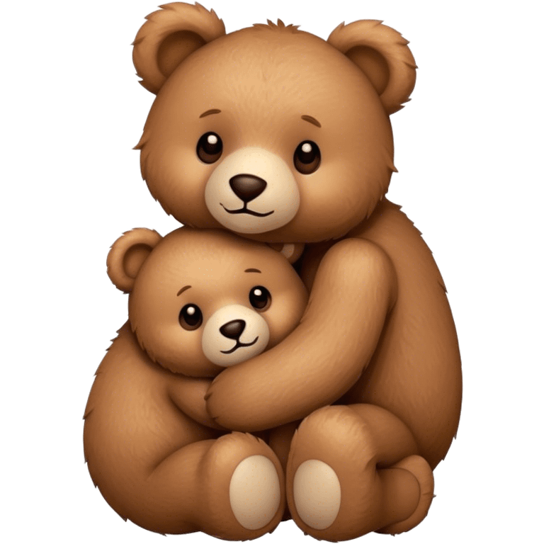 Two teddys hugging emoji