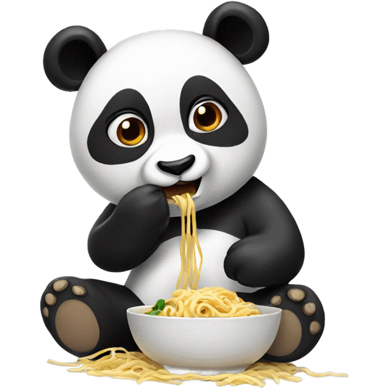 panda eating noodles emoji