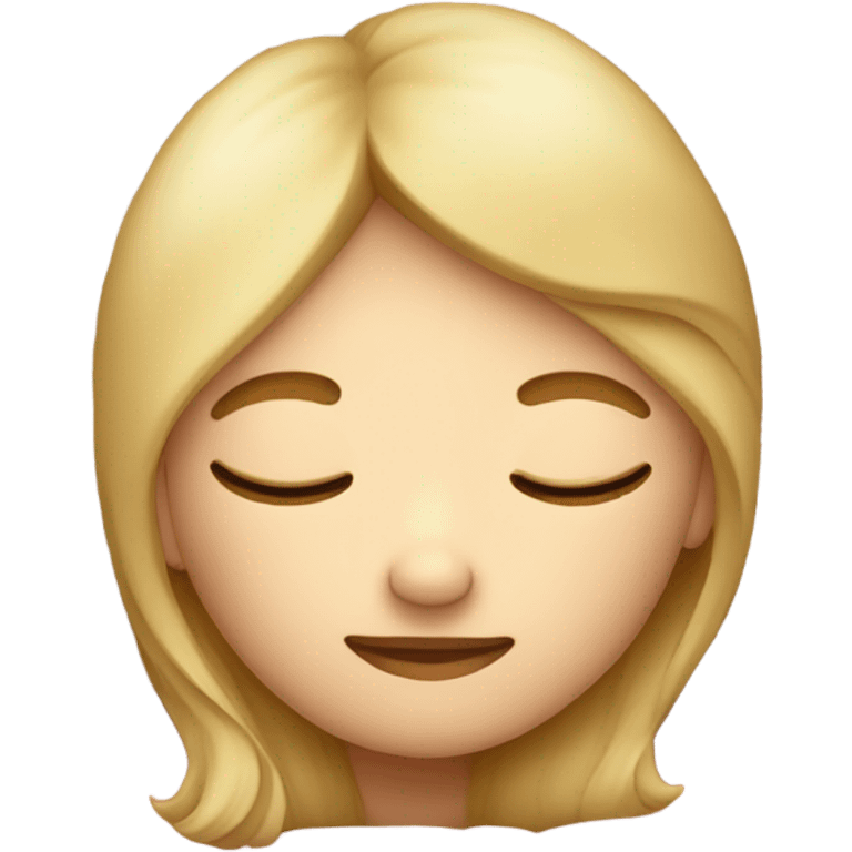 Blonde girl sleeping on a pillow emoji