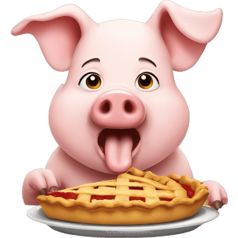 Pig eating pie emoji