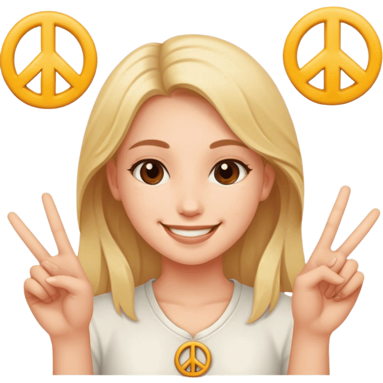 Girl in peace and love emoji