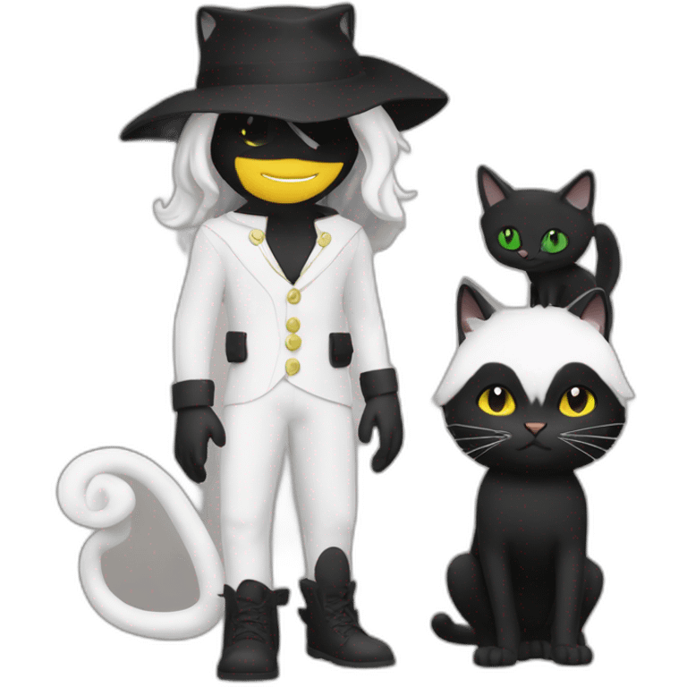 Chat noir et blanc emoji