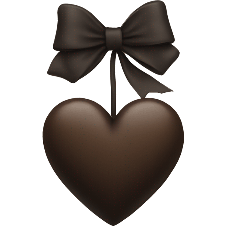 black heart with brown bow emoji