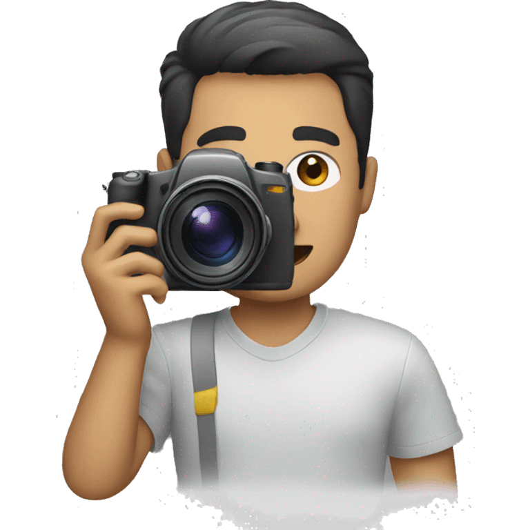 A man which holding camera emoji