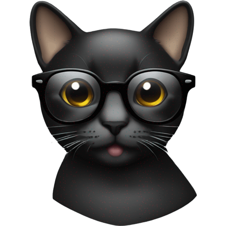 gato negro con gafas silueta negra emoji