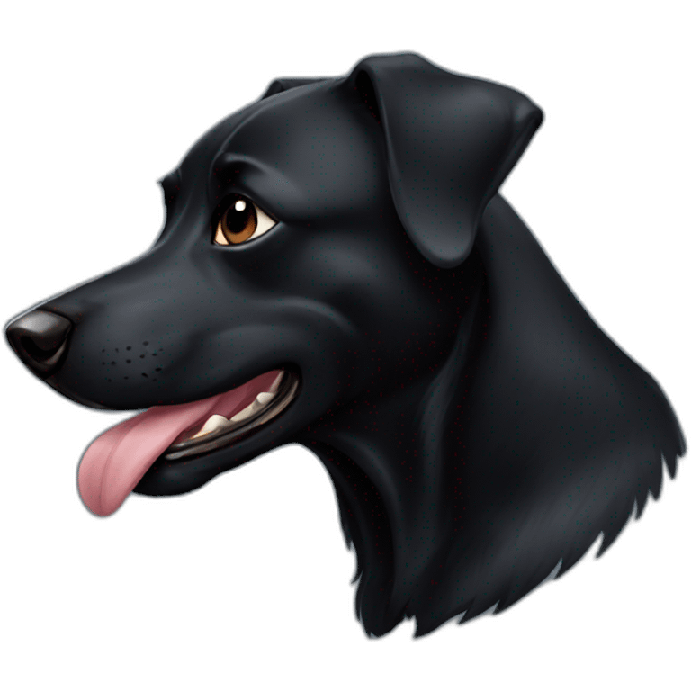 black dog profile with huge underbite emoji