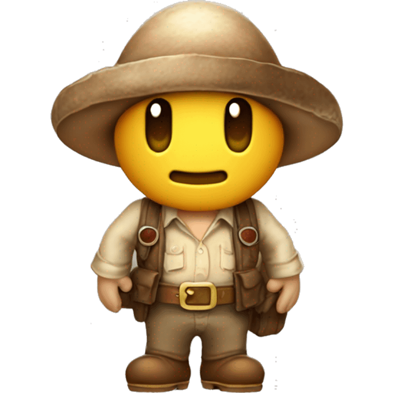 mario bros mushroom wearing indiana jones outfit emoji