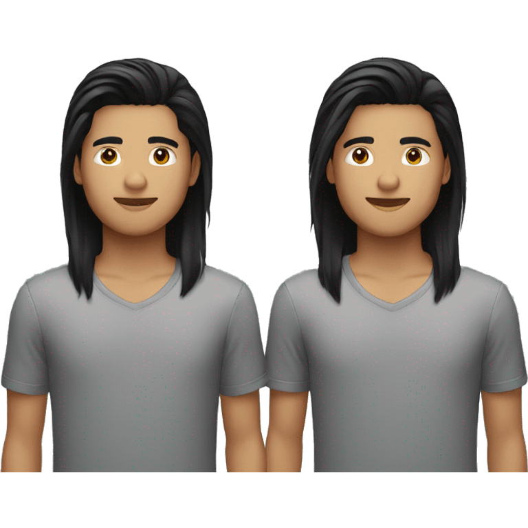 Twin brothers nepali black straight hair emoji