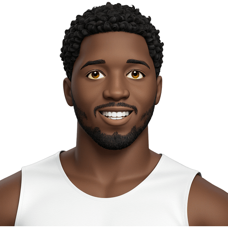 smiling dark-skinned boy portrait emoji