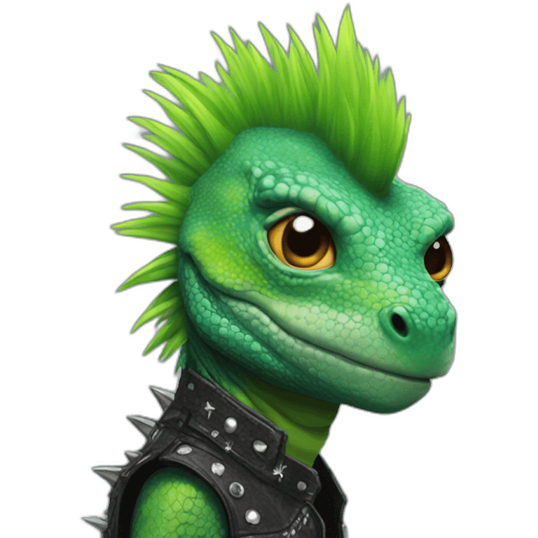 Punk rock lizard with Mohawk  emoji