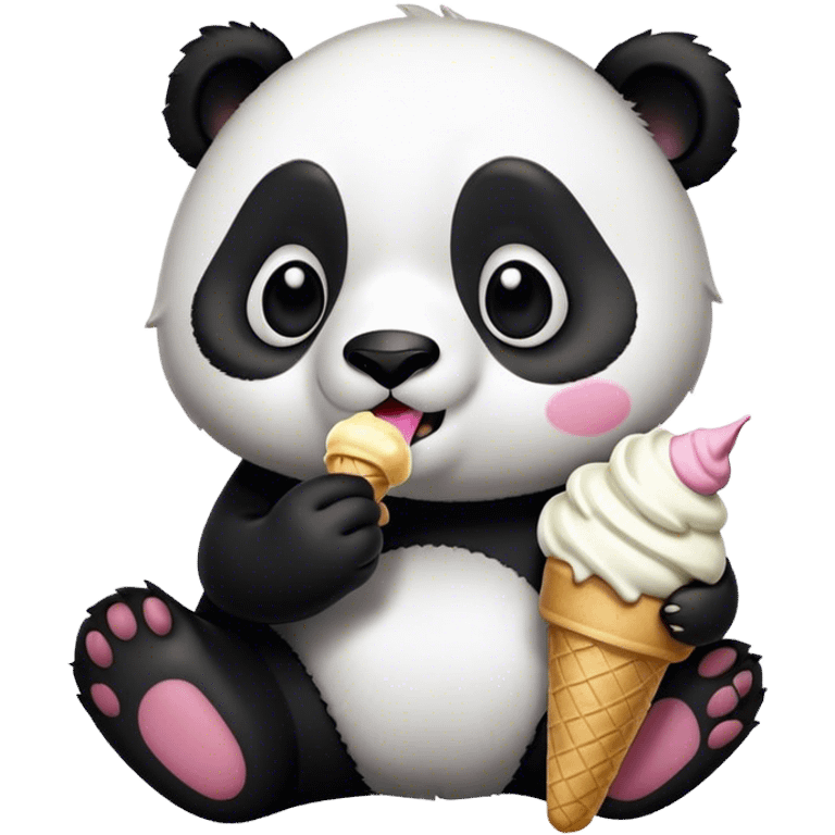 Panda eating ice cream emoji