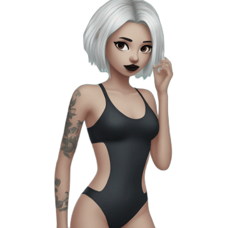 Goth girl in swimsuit emoji