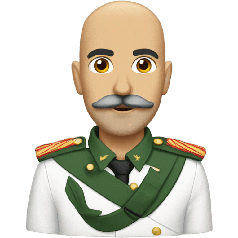 Bald Iranian marine with mustache emoji