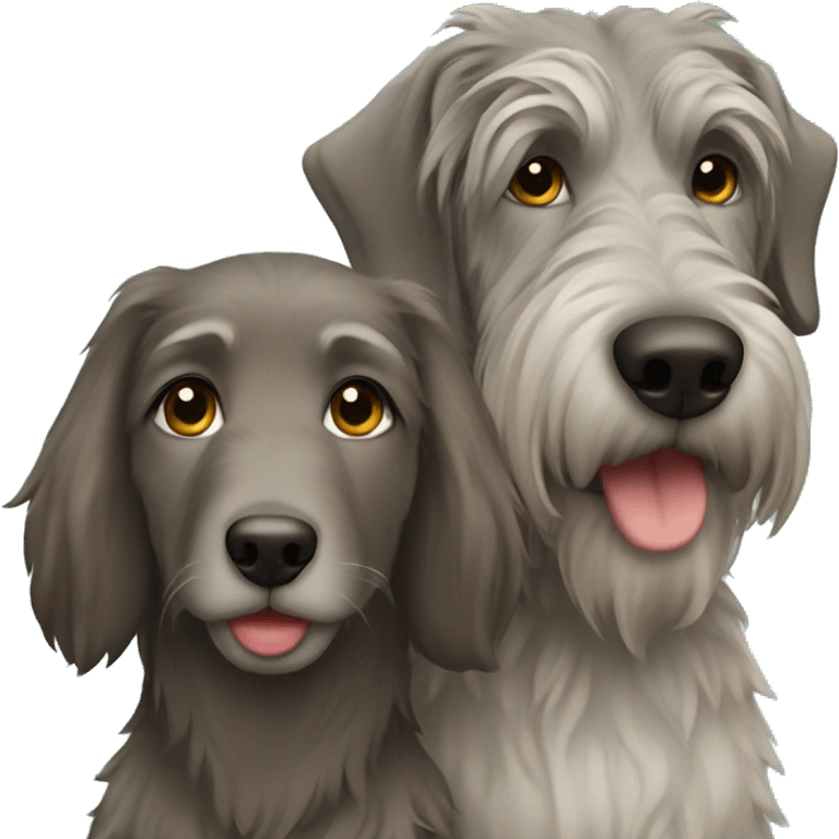 brown hair girl and Irish wolfhound dog  emoji