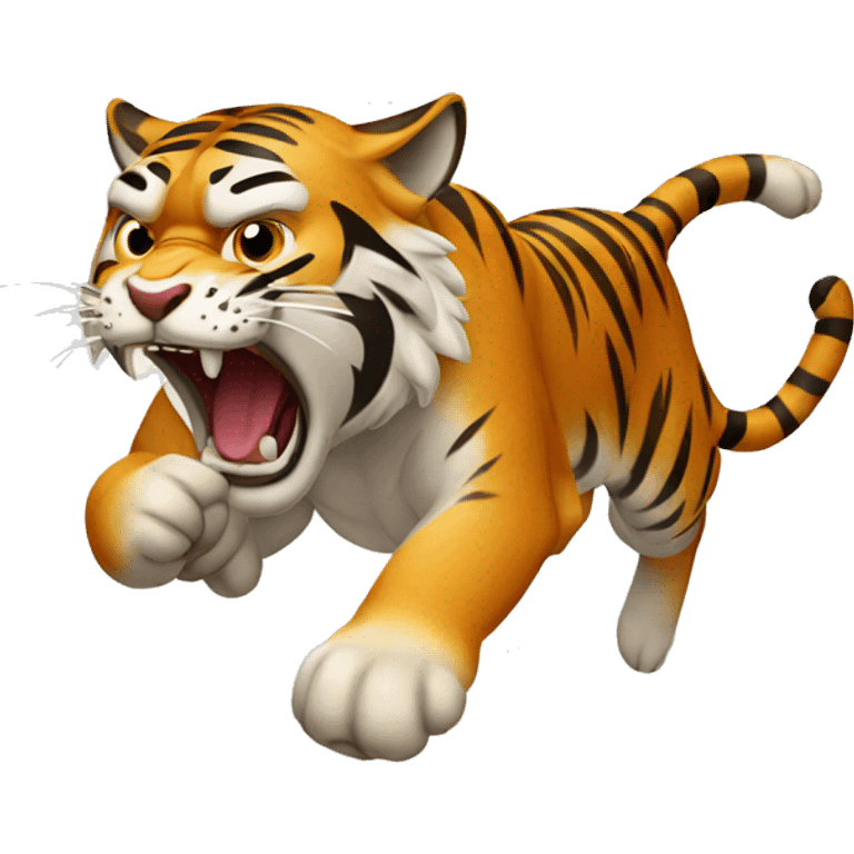 angry tiger running emoji