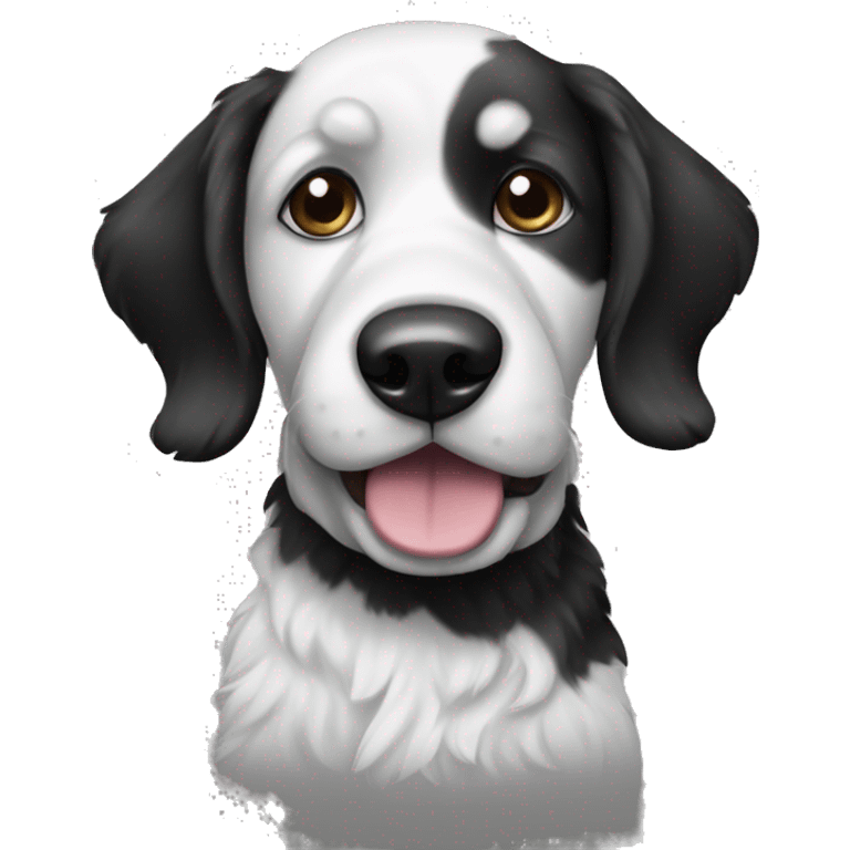 Black and white dog doodle emoji