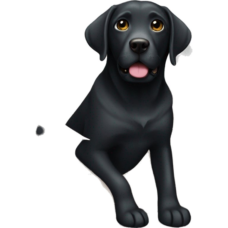 Dark Labrador with a Box emoji