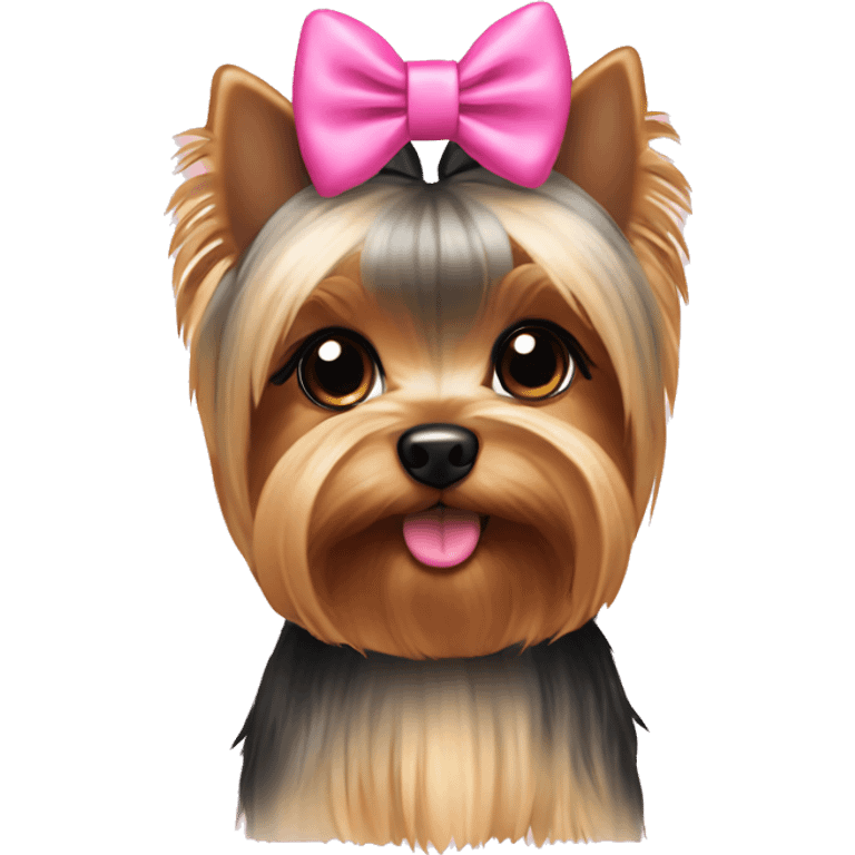 Yorkie with pink bow emoji