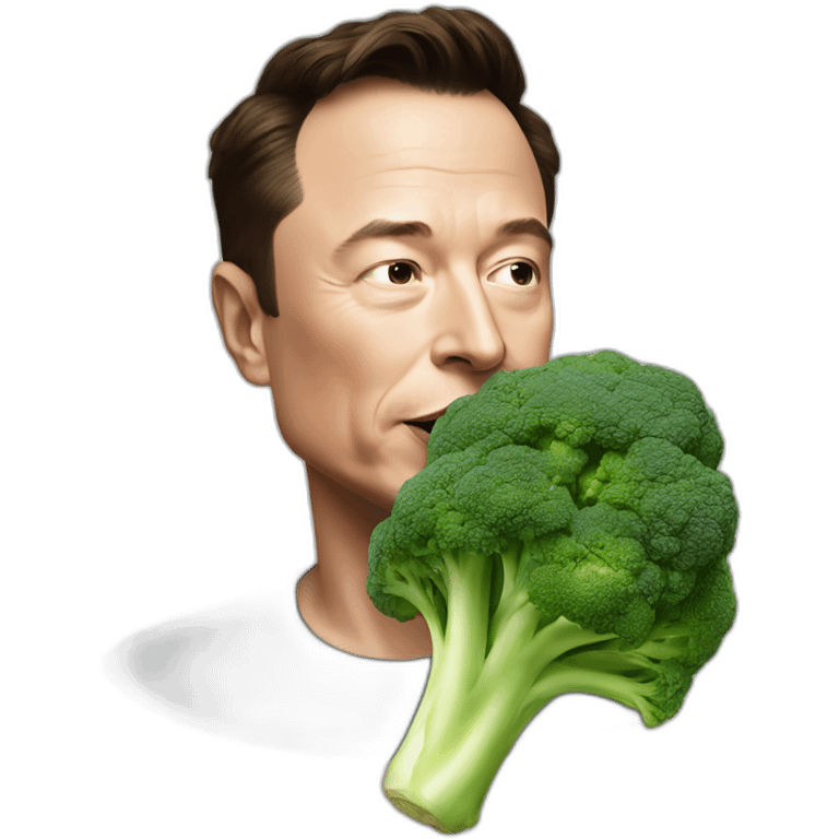 Elon Musk smoking broccoli emoji