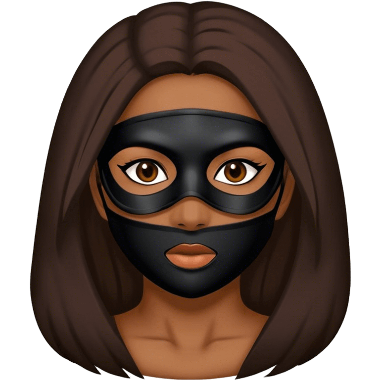 Meehika wearing black mask emoji