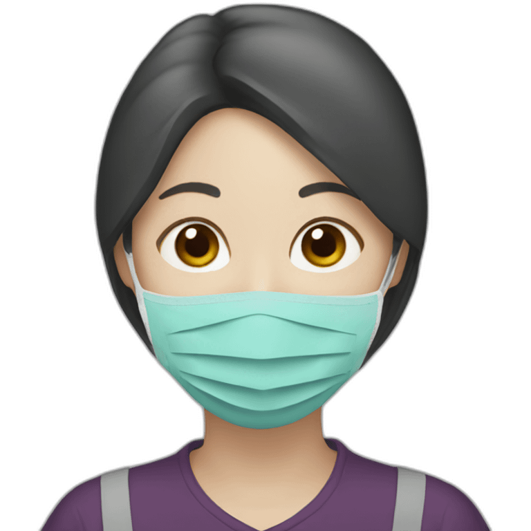 ASIAN WOMAN WITH FFP3 MASK emoji